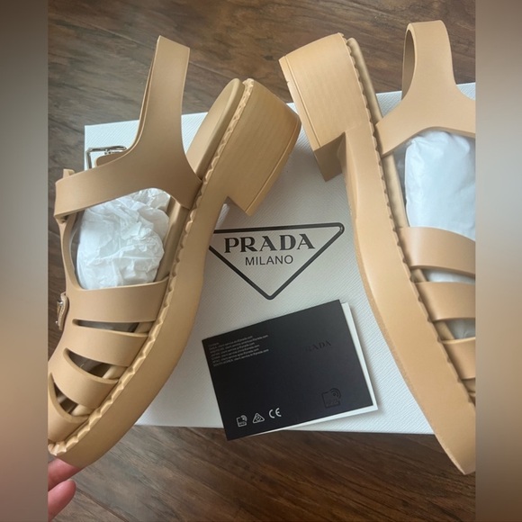 NWT Prada Women's Monolith Cage Platform Sandals Rubber - Picture 8 of 9